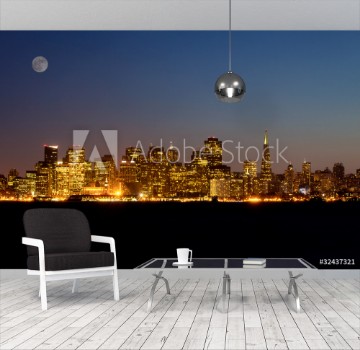 Picture of San Francisco skyline at night California USA